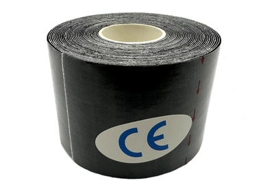Кинезиологический тейп EasyFit Kinesio 5х5 см черный (медицинский, спортивный, косметологический влагостойкий пластырь из хлопка) EF-TPS-BK
