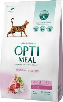 Сухий корм для дорослих кішок Optimeal зі смаком ягняти 4 кг (4820083905605)(B1841101)