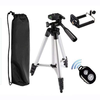 Трипод триногу штатив TriPod UKC DK-3888 з пультом Bluetooth чорний із сріблястим