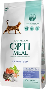 Сухий корм для кішок Optimeal Adult Cat Sterilised Salmon для стерилізованих/кастрованих з лососем