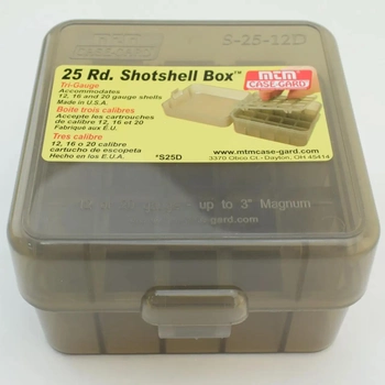 Коробка MTM Dual Gauge Shotshell Case универсальная на 25 патронов 12/16/20 кал.
