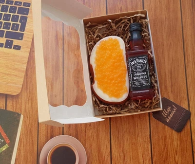 Сувенирное мыло подарки на День отца "Виски Jack Daniel's и бутерброд с икрой"