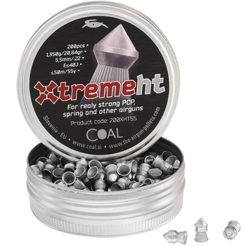 Пули пневматические Coal Xtreme HT 5.5 мм, вес - 1.35 г. 200 шт/уп