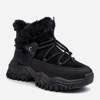 Жіночі зимові черевики високі Cresandi 37 Чорні (5905677025477)