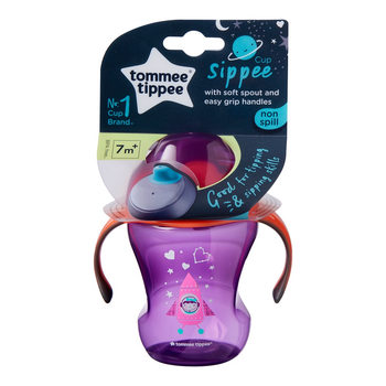 Чашка непроливаюча Tommee Tippee Sippee Cup з ручками від 7 місяців Дівчинка 230 мл (5010415471529)