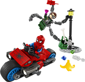 Zestaw klocków Lego Super Heroes Pościg motocyklowy Spider-Man vs Doktor Octopus 77 elementów (76275)