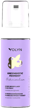 Pianka do mycia twarzy Yolyn Greenbiotic Ferment nawilżająca Bardzo Malinowa 150 ml (5901785007961)