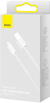 Кабель Baseus Dynamic Series Fast Charging Data Cable USB to iP 2.4 A 2 м White (CALD000502)
