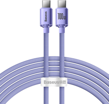 Кабель Baseus Crystal Shine Series Fast Charging Data Cable Type-C to Type-C 100 Вт 2 м Purple (CAJY000705)