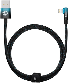 Кабель Baseus MVP 2 Elbow-shaped Fast Charging Data Cable USB to iP 2.4 А 1 м Black/Blue (CAVP000021)