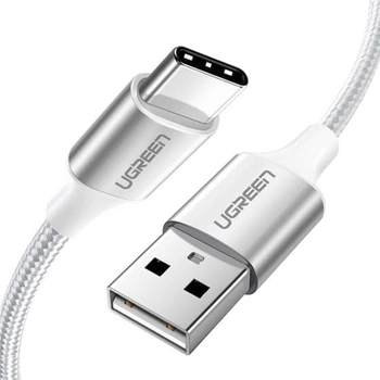 Кабель Ugreen US288 USB 2.0 to USB Type-C Cable Nickel Plating Aluminum Braid 3 А 1.5 м White (6957303861323)