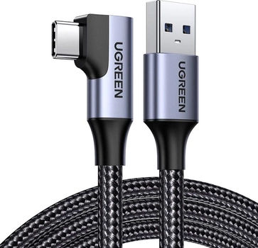 Kabel Ugreen US385 USB 3.0 Male to USB Type-C Male 3 A 90-Degree Angled Cable 1 m Black (6957303822997)