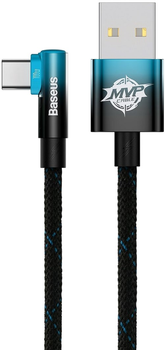 Кабель Baseus MVP 2 Elbow-shaped Fast Charging Data Cable USB to Type-C 100 Вт 1 м Black/Blue (CAVP000421)