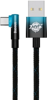 Кабель Baseus MVP 2 Elbow-shaped Fast Charging Data Cable USB to Type-C 100 Вт 2 м Black/Blue (CAVP000521)