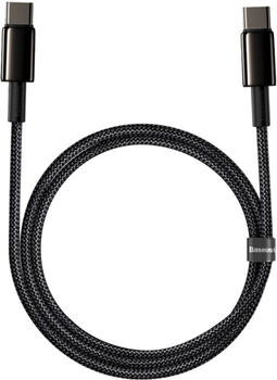 Кабель Baseus Tungsten Gold Fast Charging Data Cable Type-C to Type-C 100 Вт 1 м Black (CATWJ-01)