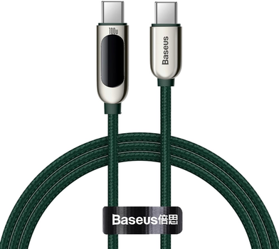 Kabel Baseus Display Fast Charging Data Cable Type-C to Type-C 100 W 2 m Green (CATSK-C06)