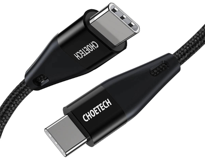 Kabel Choetech USB Type-C - USB Type-C 1.2 m 60 W pleciony Black (XCC-1003)