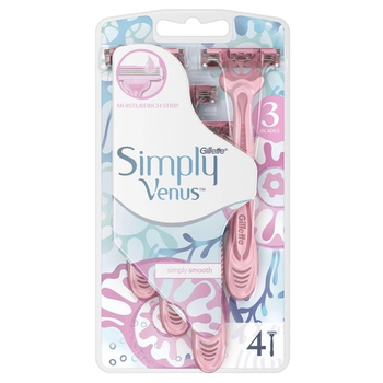 Одноразові станки для гоління Gillette Simply Venus 3 рожеві (4 шт.)