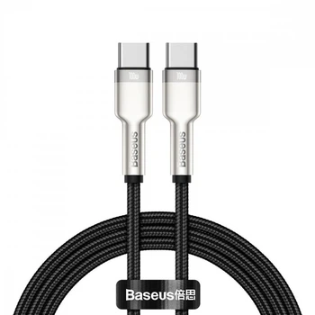 Кабель Baseus Cafule Metal Type-C to Type-C 100W (1m) black CATJK-C01