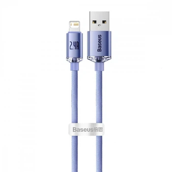 Кабель Baseus Crystal Shine Series Lightning 2.4A (1.2m) purple (CAJY000005)