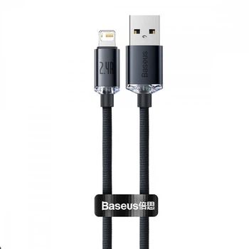 Кабель Baseus Crystal Shine Series Lightning 2.4A (1.2m) black (CAJY000001)