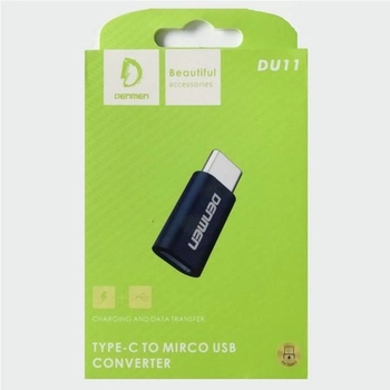 Адаптер Denmen USB Type-C - micro-USB lack (6973224872583)
