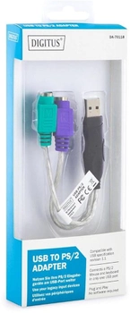 Адаптер Digitus USB - 2 x PS/2 Transparent (4016032117933)