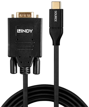 Adapter Lindy USB Type-C - VGA 0.5 m Black (4002888432504)