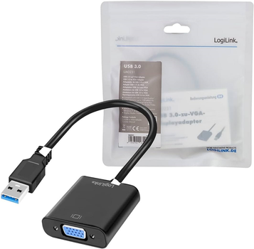 Адаптер LogiLink USB Type-A - VGA Black (4052792034011)