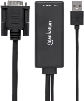 Адаптер Manhattan VGA - USB - HDMI Black (766623152426)