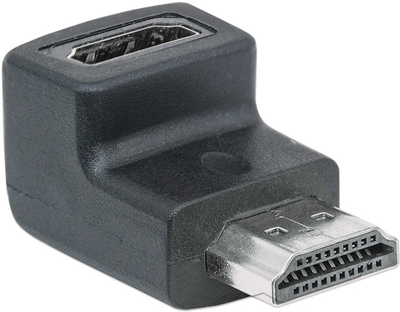 Adapter kątowy Manhattan HDMI-HDMI 4K M/F Black (766623353519)