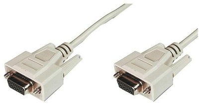 Kabel szeregowy Digitus D-Sub - D-Sub F/F 2 m Beige (4016032301134)