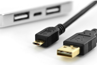 Kabel Digitus USB Type-A - micro-USB M/M 1.8 m Black (4016032378211)