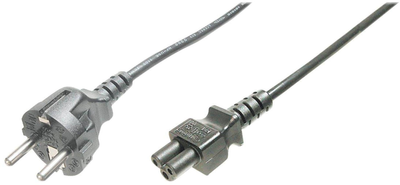 Kabel zasilający Digitus CEE 7/7 - IEC C5 M/F 0.75 m Black (4016032322948)