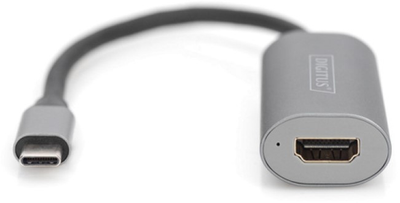 Kabel adapter Digitus USB Type-C - HDMI M/F 0.2 m Silver (4016032478652)