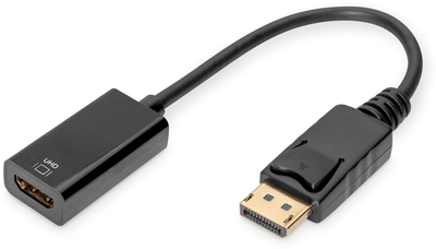 Kabel adapter Digitus DisplayPort - HDMI A M/F 0.2 m Black (4016032427476)
