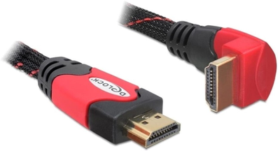 Кабель кутовий Delock HDMI M/M 3 м Black/Red (4043619826872)