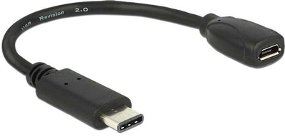 Kabel adapter Delock USB Type-C - micro-USB M/F 0.15 m Black (4043619655786)