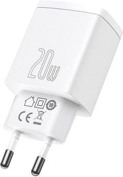 Мережевий зарядний пристрій Baseus Compact Quick Charger U+C 20 Вт EU White (CCXJ-B02)