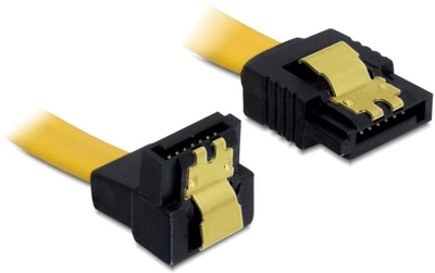 Kabel kątowy Delock SATA M/M 0.7 m Yellow (4043619824823)