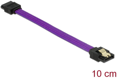 Kabel Delock SATA III M/M 0.1 m Purple (4043619836888)