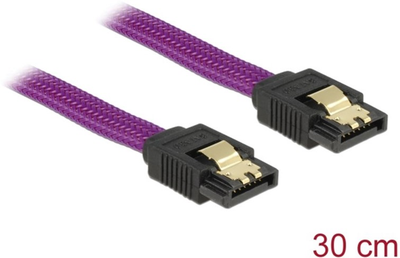 Kabel Delock SATA III M/M 0.3 m Purple (4043619836901)