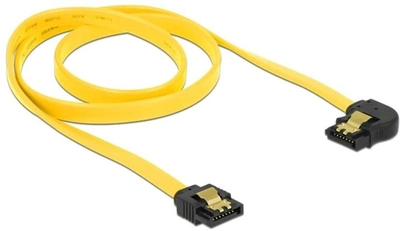 Kabel kątowy Delock SATA III M/M 0.7 m Yellow (4043619828265)