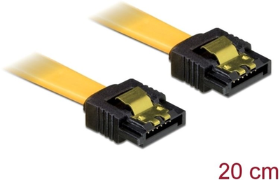 Kabel Delock SATA II M/M 0.2 m Yellow (4043619824762)