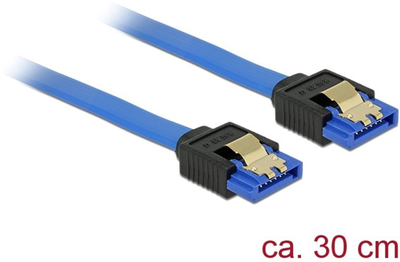 Kabel Delock SATA III M/M 0.30 m Blue (4043619849789)