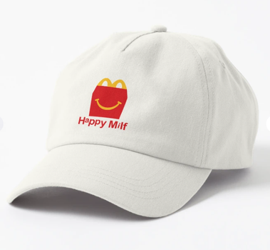 Кепка Унисекс Malfini с принтом Happy Milf Милфа для Милфы Белый