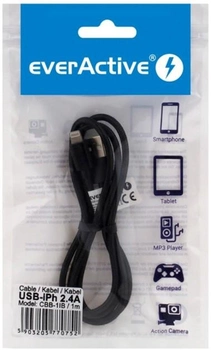 Kabel Everactive USB Type-A - Lightning M/M 1 m Black (5903205770752)
