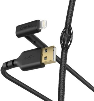 Kabel Hama USB Type-A - Lightning M/M 1.5 m Black (4047443421920)