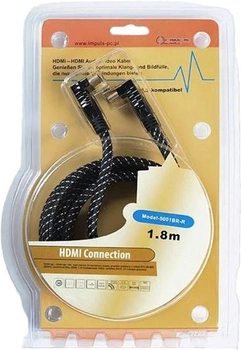 Kabel kątowy Impuls-PC HDMI - HDMI M/M 1.8 m Black/White (4260201959606)