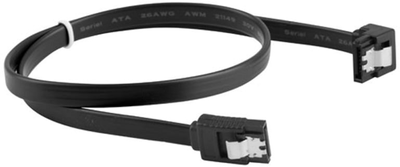 Kabel kątowy Lanberg SATA III F/F 0.7 m Black (5901969419443)